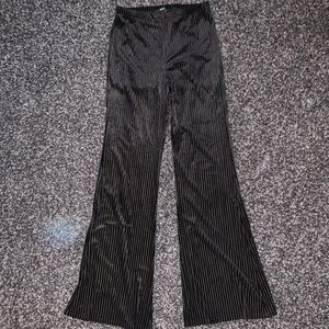 Black Velvet Stretch Bellbottom Pants